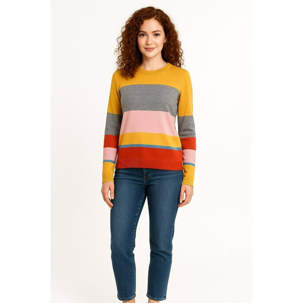 Tory Burch Colorblock Cashmere Womens Small Sweater Cozy Chic Designer